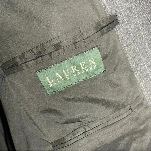 Ralph Lauren Gray Charcoal Wool Stripe Blazer Sport Coat Size 58 L - Picture 2 of 7
